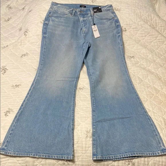 Express Light Blue Wide Leg Jeans - Picture 1 of 3